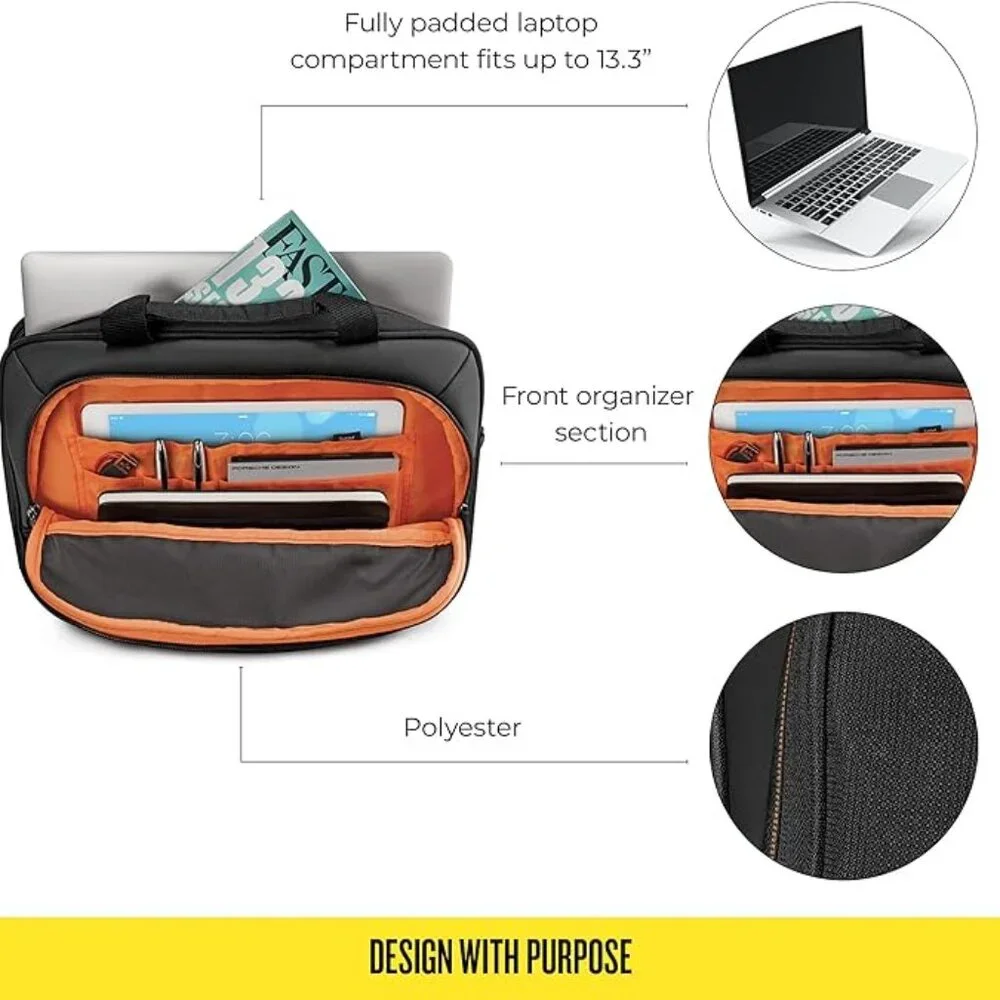 SOLO Slim Brief Laptop/Notebook Shoulder Bag Briefcase